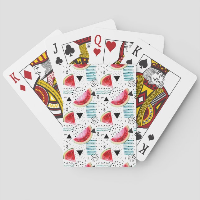Abstract Watermelon Pattern Playing Cards (Back)