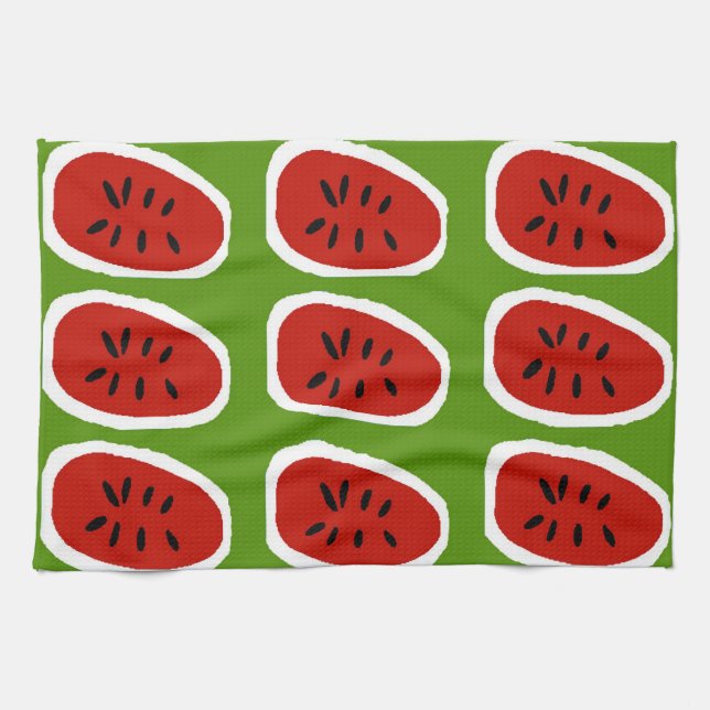 Abstract Watermelon Slices Kitchen Towel (Horizontal)