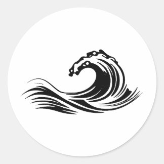 Abstract Wave: A Minimalist Approach Classic Round Sticker