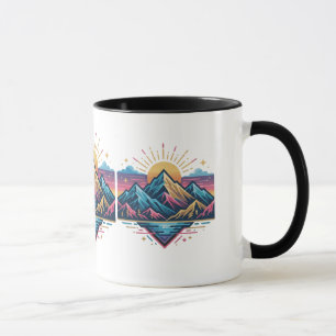 Abstract Wave Coffee Mug for Art Lovers