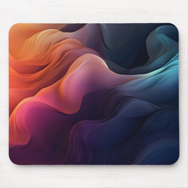 Abstract Wave Colourful Mouse Pad (Front)