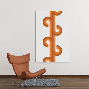 Abstract Wave Curls Industrial Fusion Fine Art Canvas Print