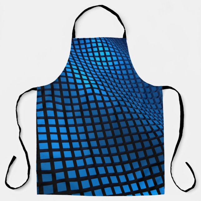 Abstract wave design blue apron (Front)