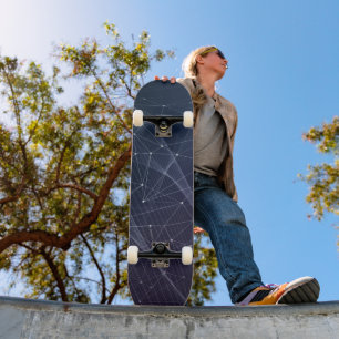 Abstract Wave & Geometry Pattern Skateboard