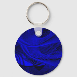 Abstract wave lines keychain