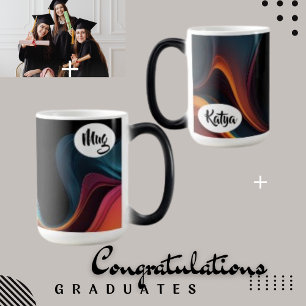 Abstract Wave Liquid and Personalized Coffee Magic Mug