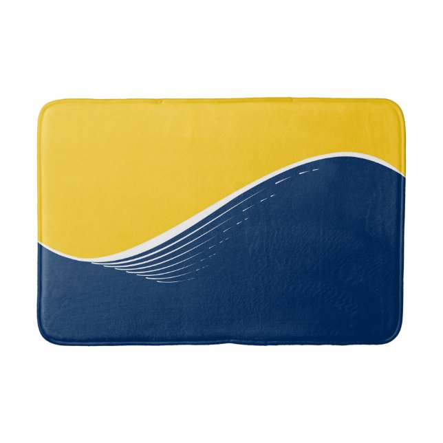 Abstract wave, modern, simple, elegant design bath mat (Front)