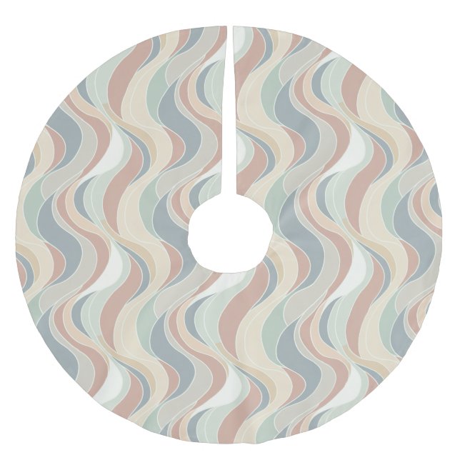 Abstract Wave Pattern Brushed Polyester Tree Skirt (Front)