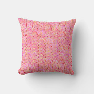 Abstract wave pattern - shades of pale pink throw pillow
