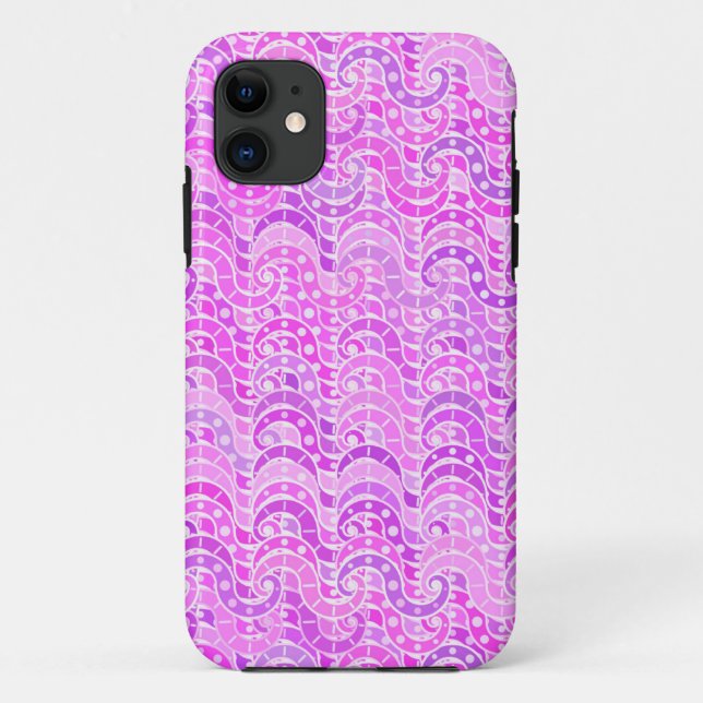Abstract wave pattern - violet, lavender, orchid Case-Mate iPhone case (Back)