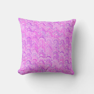 Abstract wave pattern - violet, lavender, orchid throw pillow