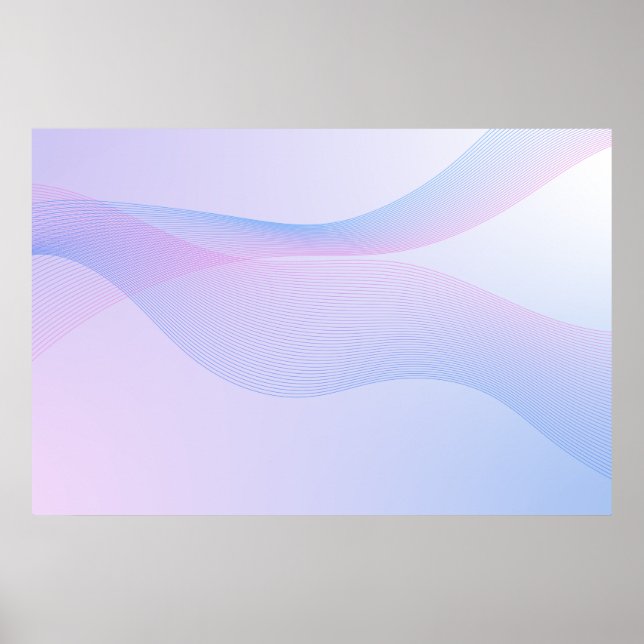 Abstract Wavelines Pink Blue Poster (Front)