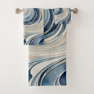 Abstract Waves 3 Bath Towels