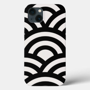 Abstract Waves, Arches, Black And White Lines iPhone 13 Case