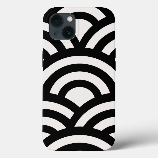 Abstract Waves, Arches, Black And White Lines Case-Mate iPhone Case (Back)