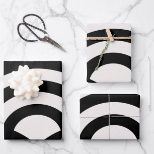 Abstract Waves, Arches, Black And White Lines Wrapping Paper Sheet
