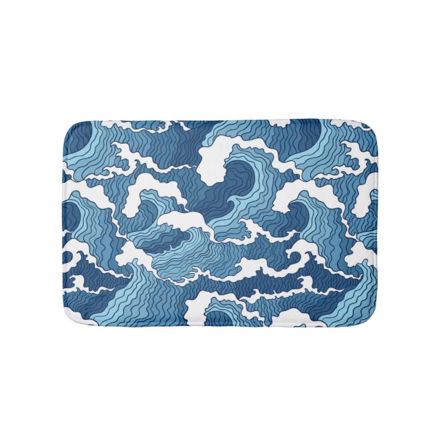 Abstract Waves Bath Mat (Front)