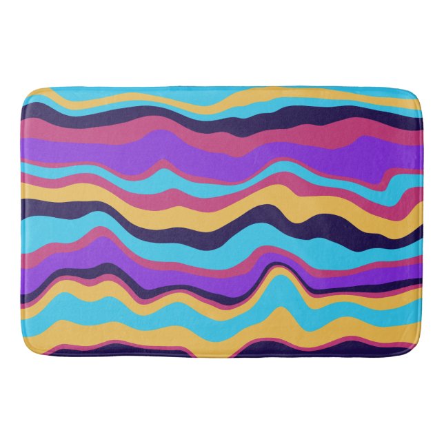 Abstract Waves Bath Mat (Front)