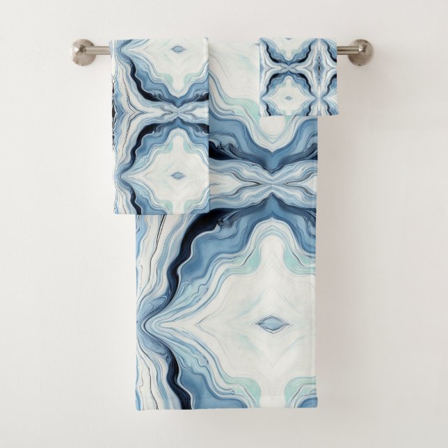 Abstract Waves clashing pattern Bath Towel Set (Insitu)