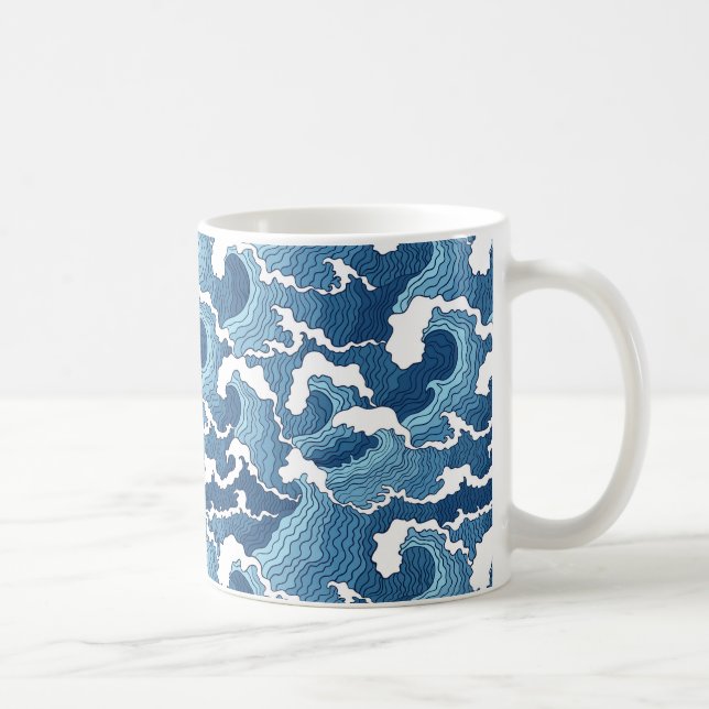 Abstract Waves Coffee Mug (Right)