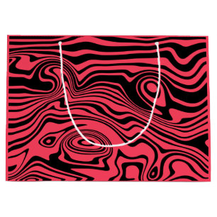 Abstract Waves Gift Bag - Custom Colors - Red