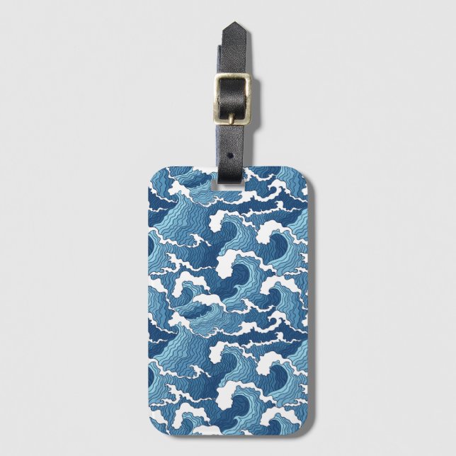 Abstract Waves Luggage Tag (Front Vertical)