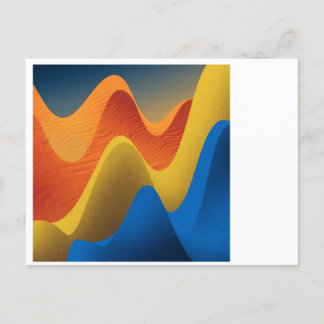 Abstract Waves mariage homme femme  Postcard