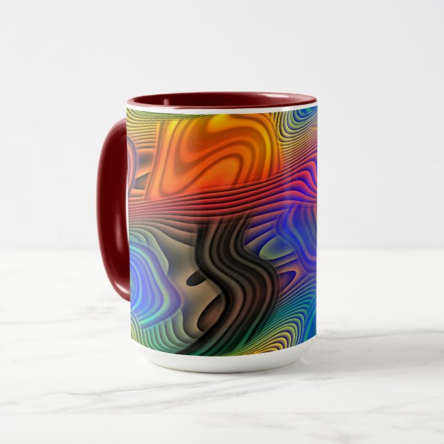 Abstract Waves Mug (Front Left)