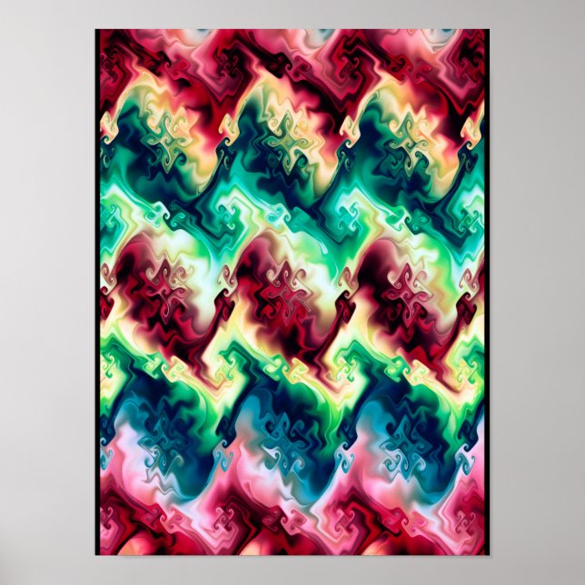 Abstract Waves of Color Poster (Front)