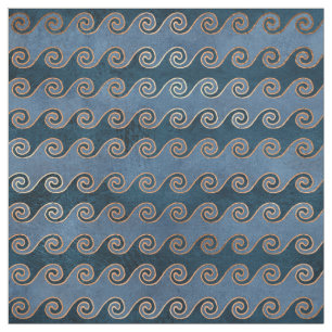 Abstract Waves on Blue Fabric