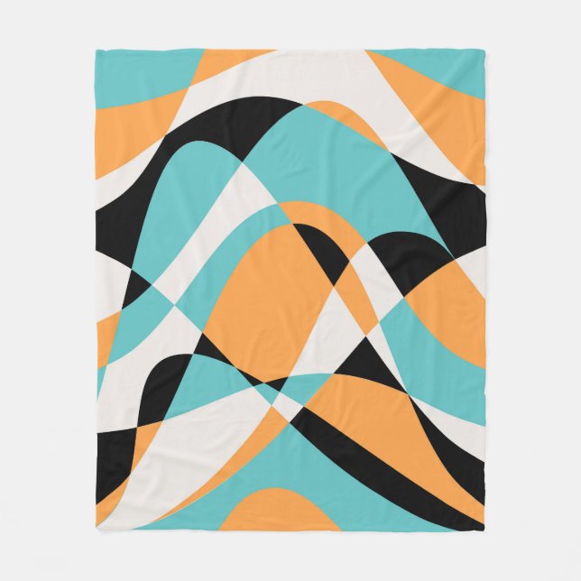 Abstract Waves Pattern Seamless Design Fleece Blanket (Front)