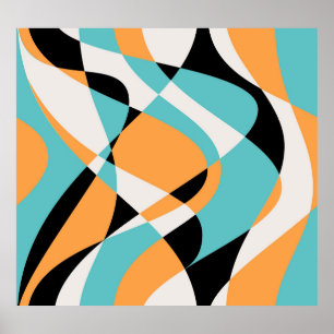 Abstract Waves Pattern Seamless Design Poster