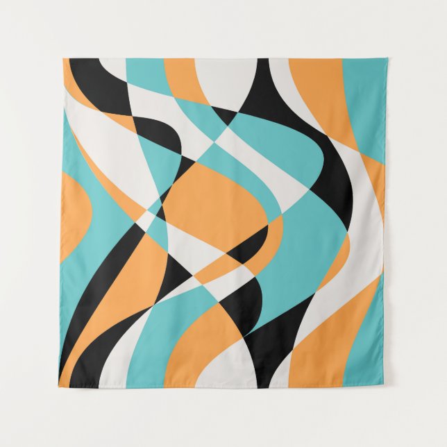 Abstract Waves Pattern Seamless Design Tapestry (Front)