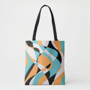 Abstract Waves Pattern Seamless Design Tote Bag