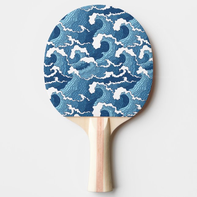 Abstract Waves Ping Pong Paddle (Front)