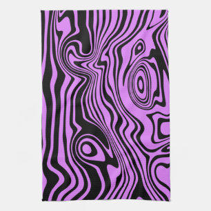 Abstract Waves Purple Kitchen Towel Your Colours
