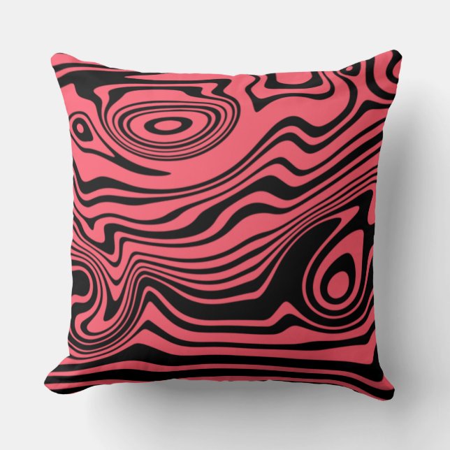 Abstract Waves Throw Pillow Your Colours (Front)