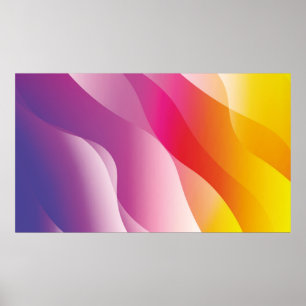 Abstract Wavy Background. Illustration with Colour Poster
