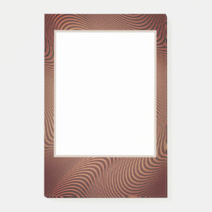 Abstract Wavy Brown Art Frame Post-it® Notes