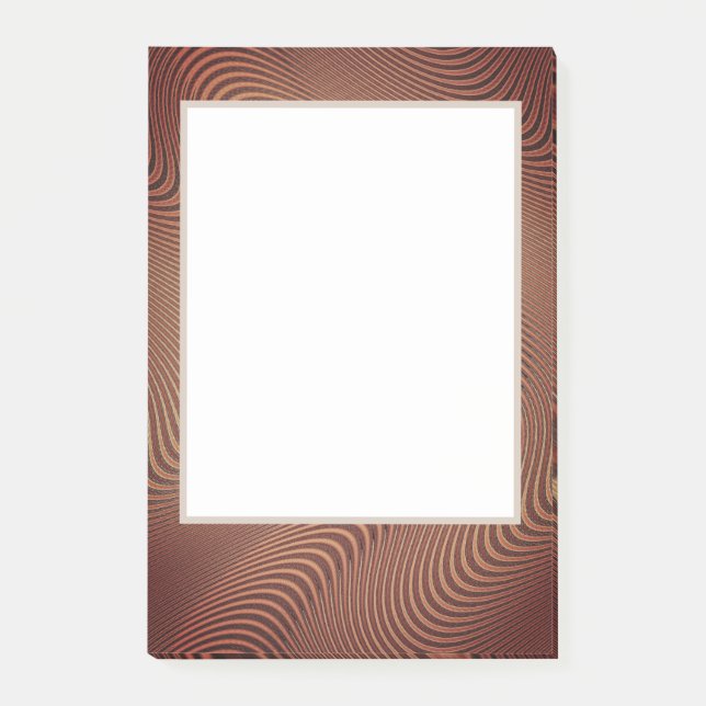 Abstract Wavy Brown Art Frame Post-it® Notes (Front)