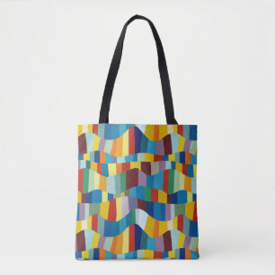 Abstract Wavy Colour Patchwork 291020 Tote Bag