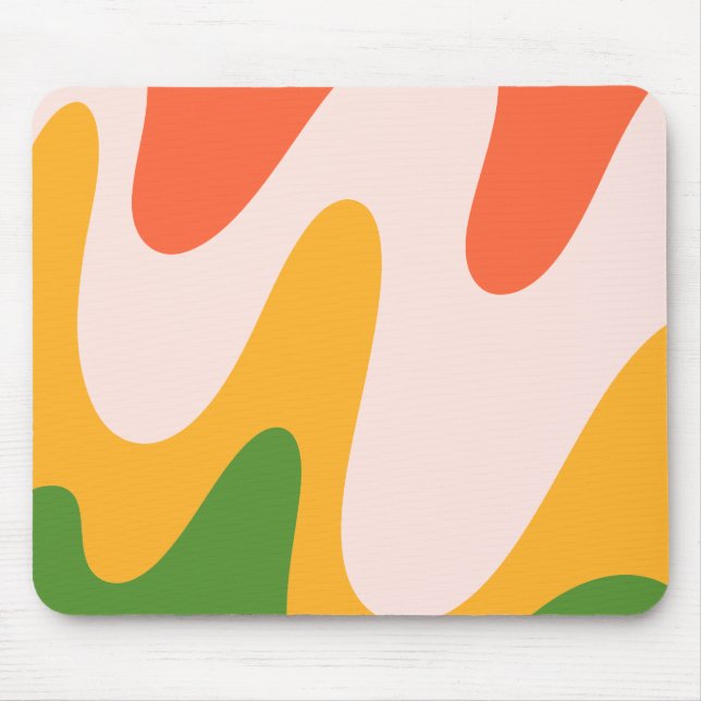 Abstract Wavy Fluid Lines Minimalist Mouse Pad (Front)