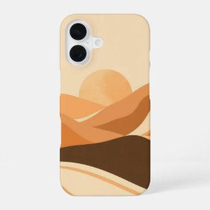 Abstract Wavy Landscape: A Harmonious Desert Sunse iPhone 16 Case
