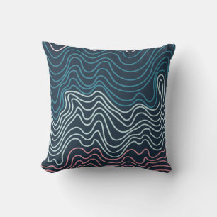 Abstract Wavy Lines Art Throw Pillow