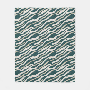 Abstract Wavy Lines Pattern - Sherpa Blanket