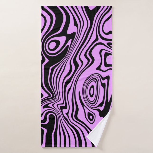 Abstract Wavy Purple Bath Towel - Choose Colour (Bath Towel)