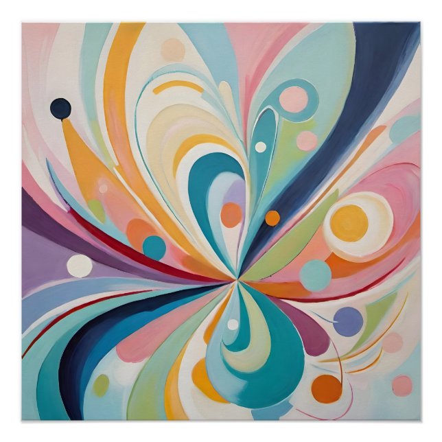 Abstract wavy shapes poster (Front)