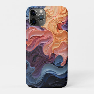 Abstract Wavy Shapes Swirling Geometric iPhone 11 Pro Case