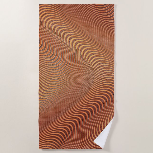 Abstract Wavy Striped Beach Towel (Front)