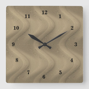 Abstract Wavy Striped Pattern Lines 01 Square Wall Clock